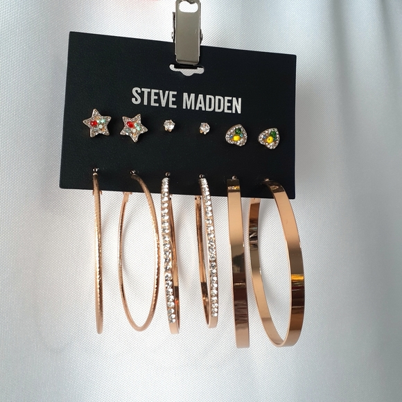 STEVE MADDEN  6 PAIR EARRING SET - Picture 5 of 5